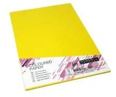 Spalvotas kartonas College A4 20 lapų, 160g/m2, neoninės geltonos spalvos