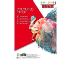 Spalvoto popieriaus rinkinys College, A4, 80g, 6 pastelinės spalvos po 10 lapų, 60 lapų