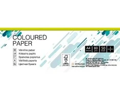 Spalvotas popierius College, A4, 80g, neoninės geltonos spalvos, 50 lapų