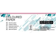 Spalvotas popierius College, A4, 80g, PI25, rožinės spalvos, 50 lapų