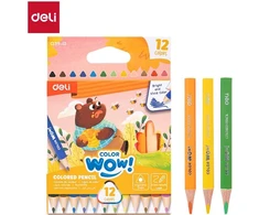 Spalvoti pieštukai DELI ColorWow tribriauniai, 12 spalvų