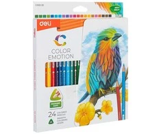 Spalvoti pieštukai DELI EC00220, 24 spalvų