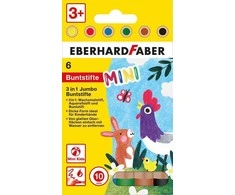 Spalvoti pieštukai EberhardFaber, MiniMaxi be-be, 6 spalvų