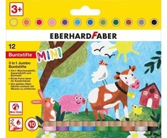 Spalvoti pieštukai EberhardFaber, MiniMaxi be-be, 12 spalvų