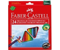 Spalvoti pieštukai Faber-Castell Eco, 24 spalvos