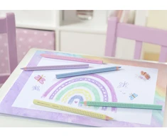 Spalvoti pieštukai "Faber-Castell Jumbo Grip" pasteliniai 5 spalvų