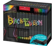 Spalvoti pieštukai Faber-Castell Juodas Edition, 72 spalvos su suvyniojamu dėklu