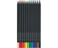 Spalvoti pieštukai Faber-Castell, Juodas Edition, 12 spalvų