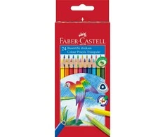 Spalvoti pieštukai Faber-Castell Parrot, 24 spalvų, tribriauniai