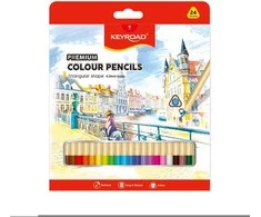 Spalvoti pieštukai Keyroad, 4,0 mm šerdis, tribriauniai, 24 spalvos
