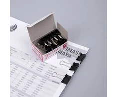 Spaustukai DELI 19mm, 12vnt/pak, juodos spalvos
