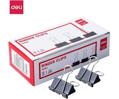 Spaustukai DELI 32mm 12vnt/pak, juodos splavos