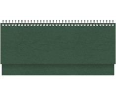 Stalinis kalendorius Timer Memo, 290x105mm, PU viršelis, tamsiai žalios spalvos