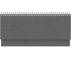 Stalinis kalendorius Timer Memo, 290x105mm, PU viršelis, pilkos spalvos