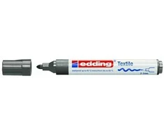 Tekstilės žymeklis Edding 4500, apvaliu galiuku, 2-3mm, pilkos spalvos