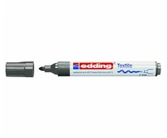 Tekstilės žymeklis Edding 4500, apvaliu galiuku, 2-3mm, pilkos spalvos