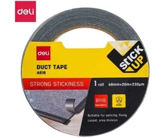 Tekstilinė lipni juosta Deli, 48mm x20m 230mic, juodos spalvos