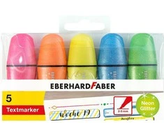 Teksto žymekliai EberhardFaber, mini, blizgūs, neoniniai, 5 spalvų