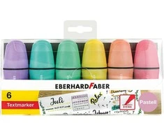 Teksto žymekliai EberhardFaber, mini, pasteliniai, 6 spalvų