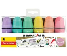 Teksto žymekliai EberhardFaber, mini, pasteliniai, 6 spalvų