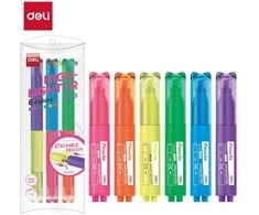 Teksto žymeklių rinkinys DELI Copypets, 1–4 mm, 6 spalvos