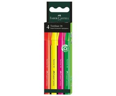 Teksto žymeklių rinkinys Faber-Castell 38, 4 spalvų
