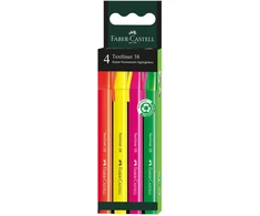 Teksto žymeklių rinkinys Faber-Castell 38, 4 spalvų