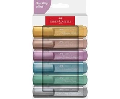 Teka Teksto žymeklių rinkinys Faber-Castell 46 metallik, 6 spalvų