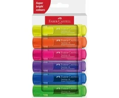 Teka Teksto žymeklių rinkinys Faber-Castell 46, labai ryškių spalvų, 6 spalvos