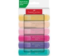 Teksto žymeklių rinkinys Faber-Castell 46, pasteliniai, 6 spalvų
