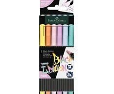 Teptukiniai rašikliai Faber-Castell Juodas Edition, pastelinių 6 spalvų