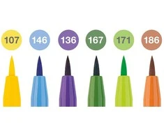 Teptukiniai rašikliai piešimui Faber-Castell Pitt Artist Pen, Summer vibes, 6 spalvų