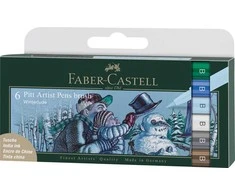 Faber-Castell – Indijos rašalas Pitt Artist Pen B žieminis (6 vnt) (167176)