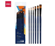 Teptukų rinkinys DELI 6vnt, akvarelei (apvalūs 4,6,8 plokšti 4,6,8)