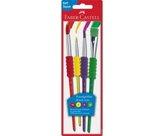 Teptukų rinkinys Faber-Castell soft touch, 4vnt/pak, nr.2,6,10,12