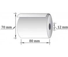 Terminė kasos juosta, 80x70m/12mm (maks. diam. 75mm)