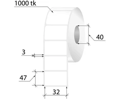College Termo etiketės 47 x 32 mm, 1000 vnt.