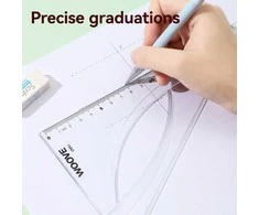 Trikampis DELI Woove 60°/18cm, skaidrus