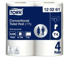 Tualetinis popierius Tork Advanced Extra Long T4, 120261, 2 sluoksniai, 69,4m, 496 lapeliai, baltos spalvos, 4vnt