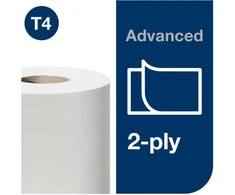 Tualetinis popierius Tork Advanced Extra Long T4, 120261, 2 sluoksniai, 69,4m, 496 lapeliai, baltos spalvos, 4vnt