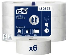Neutralna Linia Produktow Tualetinis popierius Tork Advanced Jumbo T1, 120272, 2 sluoksniai, 360m, 1800 lapelių, baltos spalvos, 1vnt