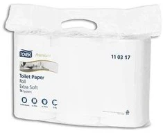 Tualetinis popierius Tork Premium Extra Soft T4 (110317), baltos spalvos, 3 sluoksniai, 35 m, 248 lapeliai, 6 rulonai