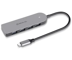 USB šakotuvas REAL-EL CQ-415 pilkas (kosminė pilka)