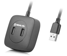 USB šakotuvas REAL-EL HQ-177 juodos spalvos
