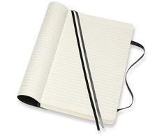 Užrašų knygelė Moleskine, 13x21cm,linijomis, minkštu viršeliu, juodos spalvos