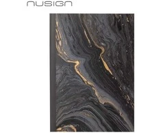 Užrašų knygelė „Nusign“ A5/80L, linijomis, PU viršeliai, marmurinės juodos spalvos