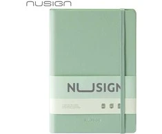 Užrašų knygelė „Nusign“ A5/96, linijomis, PU viršelis, žalios spalvos
