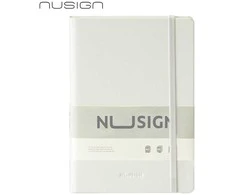 Užrašų knygelė „Nusign“ A5, 96lapų, linijomis, PU viršelis, baltos spalvos