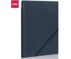 Užrašų knygutė DELI, A5, PU, linija, mėlynos spalvos
