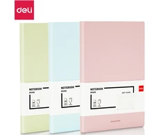 Užrašų knygutė DELI EN140G, A5 96 lapų, 5x5 langeliais, minkštas PU viršelis, rožinės spalvos